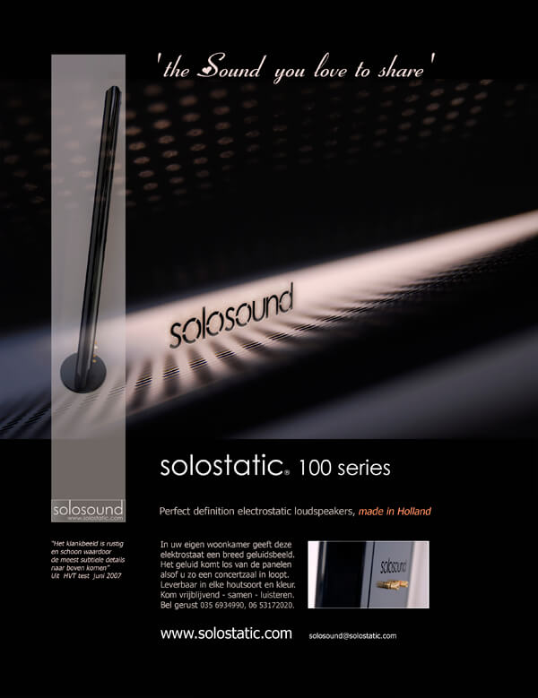 Advertentie Solosound Solostatic 'The sound you love to share'