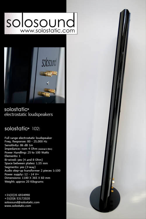 Solostatic Classic 100 series electrostatic loudspeakers